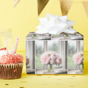 Roze Pioen Boeket Cadeaupapier