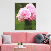 Roze Pioen Boeket Verpakt Canvas Afdruk (Insitu (Woonkamer))