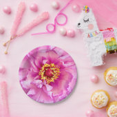 Roze Pioen Borden, 7" Rond Papier Bord (Feest)
