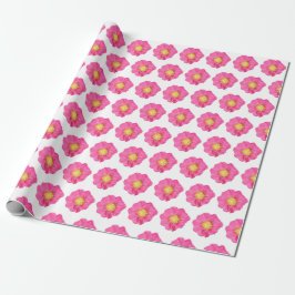 Roze Pioen Botanisch Cadeauverpakkings Papierrol Cadeaupapier
