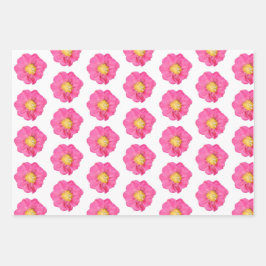 Roze Pioen Botanisch Plat Vel Cadeaupapier