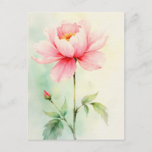 Roze Pioen Briefkaart