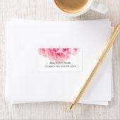 Roze pioen bruiloft adresetiketten pioen3 etiket (Insitu)