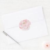 Roze Pioen Bruiloft Feest Ronde Sticker (Envelop)