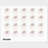 Roze Pioen bruiloft gunst Stickers (Vel)