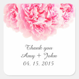 Roze pioen bruiloft sticker labels pioen3