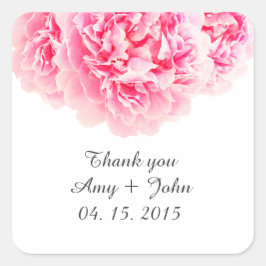 Roze pioen bruiloft sticker labels pioen3