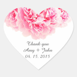 Roze pioen bruiloft sticker labels pioen3