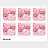 Roze Pioen Bruiloft Stickers (Vel)
