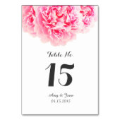 Roze pioen bruiloft tafel kaart pioen3 (Achterkant)