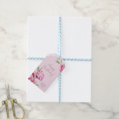 Roze Pioen  Cadeaulabel (Met Touw)