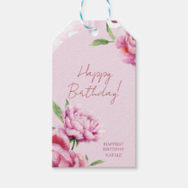 Roze Pioen Cadeaulabel