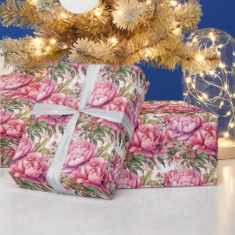 Roze Pioen  Cadeaupapier