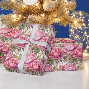 Roze Pioen Cadeaupapier