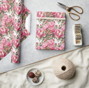 Roze Pioen Cadeaupapier