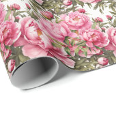 Roze Pioen  Cadeaupapier (Rol Hoek)