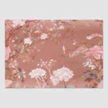 Roze Pioen Chinoiserie Tissue Papier