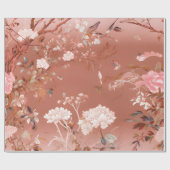 Roze Pioen Chinoiserie Wrapping Papier (Vlak)