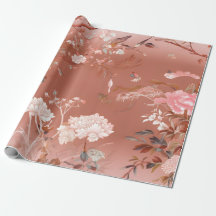 Roze Pioen Chinoiserie Wrapping Papier