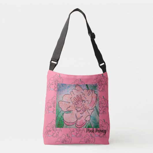 Roze Pioen  Crossbody Tas (Voorkant)