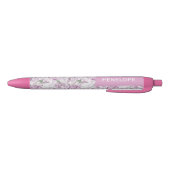 Roze Pioen Custom Naam Pen (Bodem)