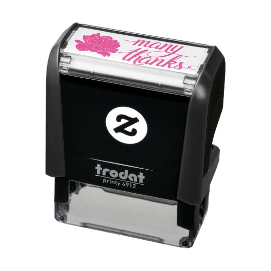 Roze Pioen Dank u zelf-inkt stempel (Product)
