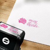 Roze Pioen Dank u zelf-inkt stempel