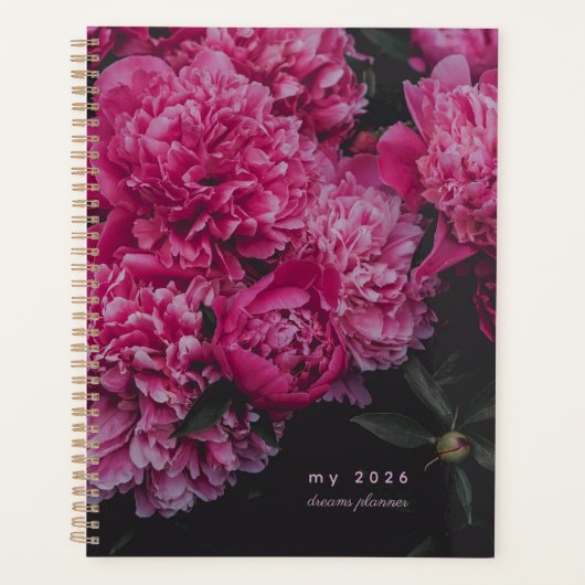 Roze Pioen Dromen Planner (Voorkant)