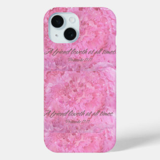 Roze Pioen - Een vriend heeft lief - iPhone / iPad 15 Case