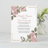  roze pioen Elegant Floral Vrijgezellenfeest Kaart (Staand voorkant)