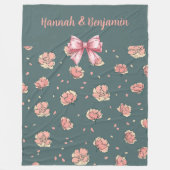 Roze pioen en boog patroon fleece deken (Voorkant)