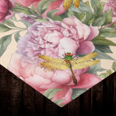  roze pioen en gouden libellen  tissuepapier