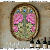 Roze  pioen en gouden scrollwork EH8 decoupage Tissuepapier