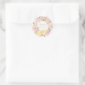 Roze Pioen en Roos Goud Lamb Polkadot Baby shower Ronde Sticker (Tas)