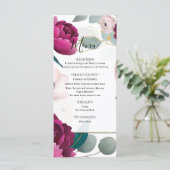 Roze Pioen Eucalyptus Tuin Bloem Glam Menu (Staand voorkant)