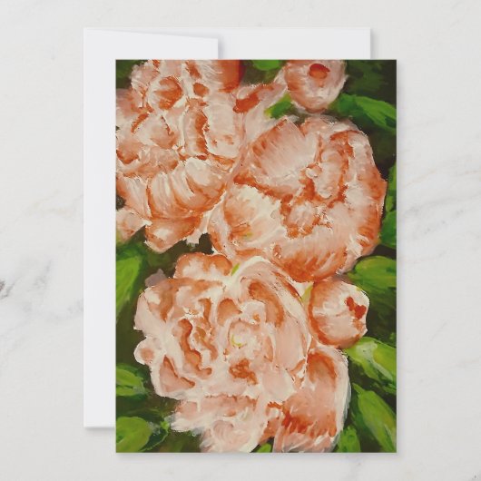Roze Pioen Feestdagenkaart (Voorkant)