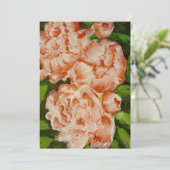 Roze Pioen Feestdagenkaart (Staand voorkant)
