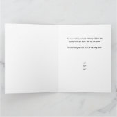 Roze pioen floral custom Gevouwen Dank u kaart (Binnen)