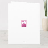 Roze pioen floral custom Gevouwen Dank u kaart (Achterkant)