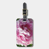 Roze Pioen foto huisje boerderij bloementuin Bagagelabel (Voorkant verticaal)