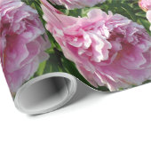 Roze Pioen foto huisje boerderij bloementuin Cadeaupapier (Rol Hoek)