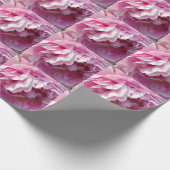 Roze Pioen foto huisje boerderij bloementuin Cadeaupapier (Hoek)