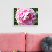Roze Pioen foto huisje boerderij bloementuin Canvas Afdruk (Insitu (Woonkamer))