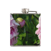 Roze Pioen foto huisje boerderij bloementuin Heupfles (Achterkant)