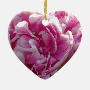 Roze Pioen foto huisje boerderij bloementuin Keramisch Ornament