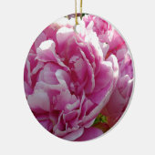 Roze Pioen foto huisje boerderij bloementuin Keramisch Ornament (Links)