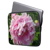 Roze Pioen foto huisje boerderij bloementuin Laptop Sleeve (Voorkant Links)