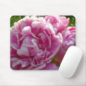 Roze Pioen foto huisje boerderij bloementuin Muismat (Met muis)