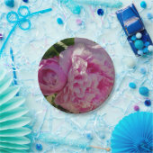 Roze Pioen foto huisje boerderij bloementuin Papieren Bordje (Feest)