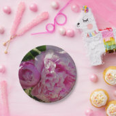 Roze Pioen foto huisje boerderij bloementuin Papieren Bordje (Feest)